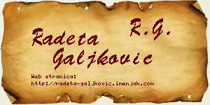 Radeta Galjković vizit kartica